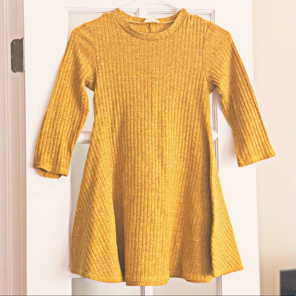 Short yellow mustard dress